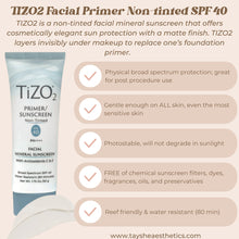Load image into Gallery viewer, TIZO2 Facial Primer Non-tinted SPF 40

